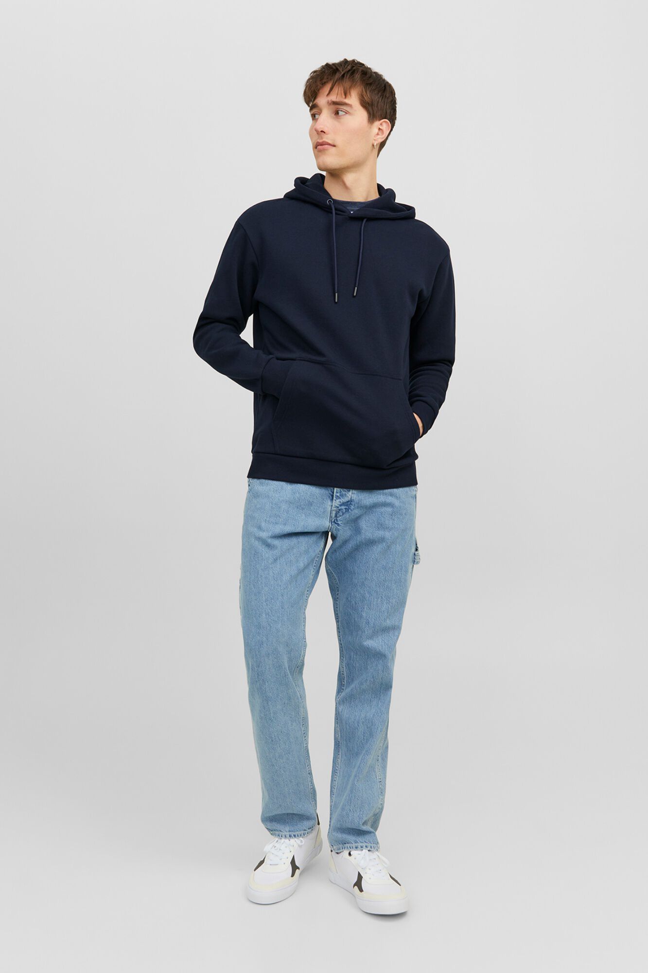 Jack & Jones Sudadera b&aacute;sica con capucha marino