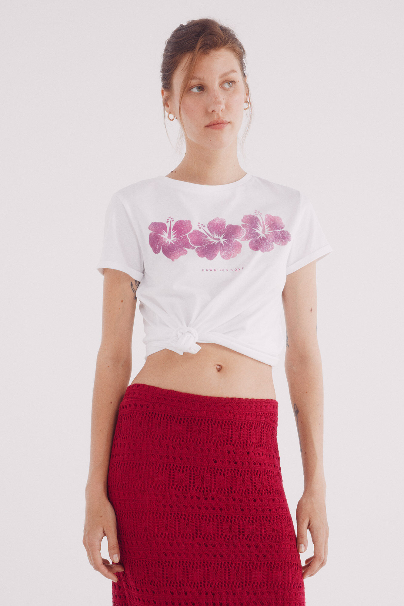 Springfield Playera gr&aacute;fica flor marfil