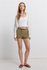 Springfield Short chino de algod&oacute;n kaki