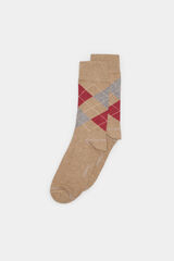 Springfield Calcetín rombos beige