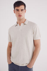 Springfield Suéter manga corta cuello polo gris
