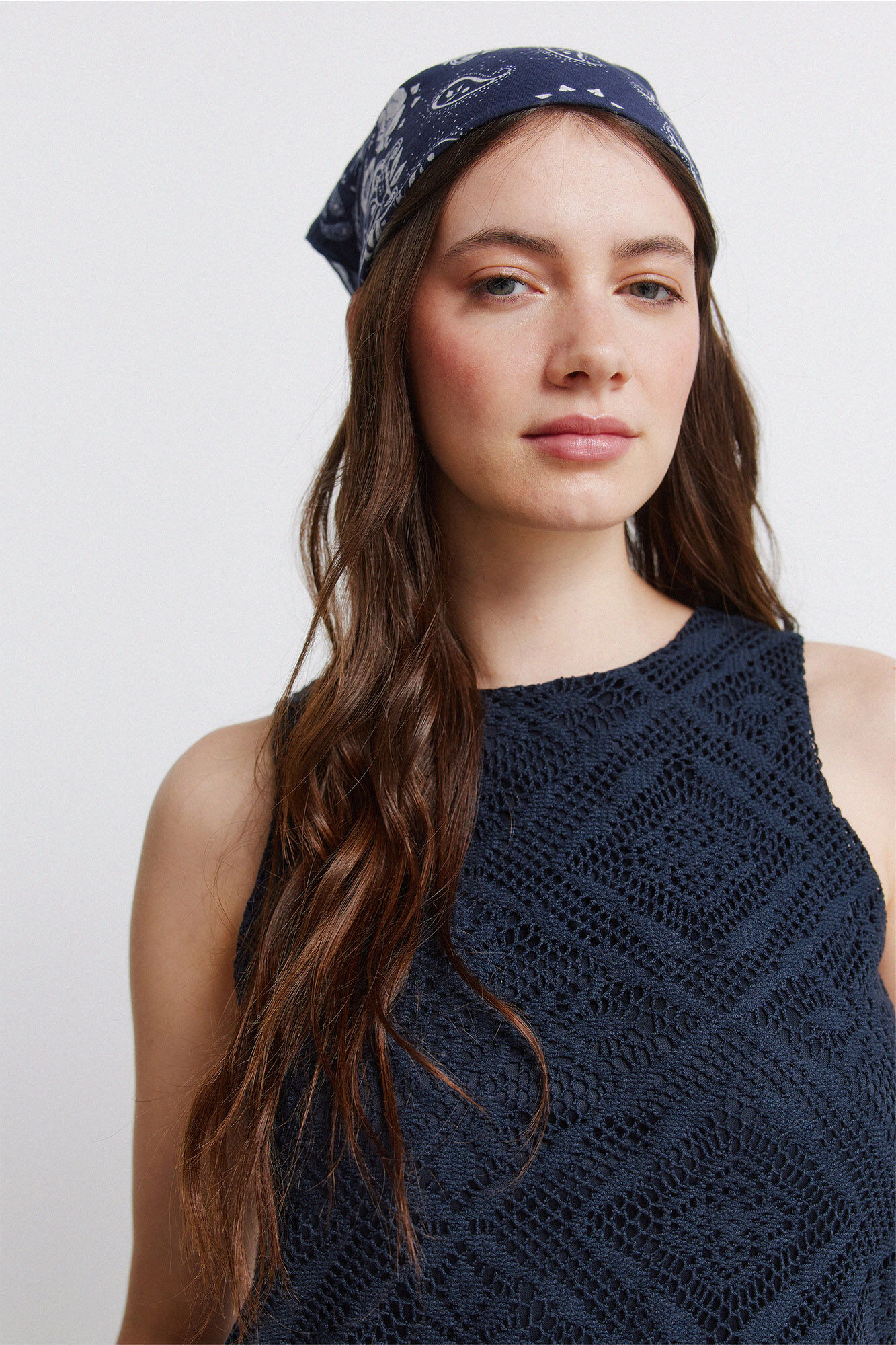 Springfield Playera sin mangas de crochet
