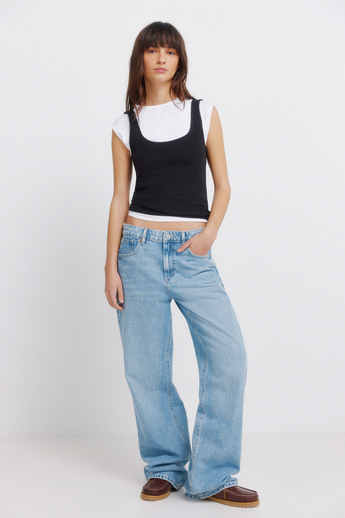 Springfield Top b&aacute;sico sin mangas de algod&oacute;n