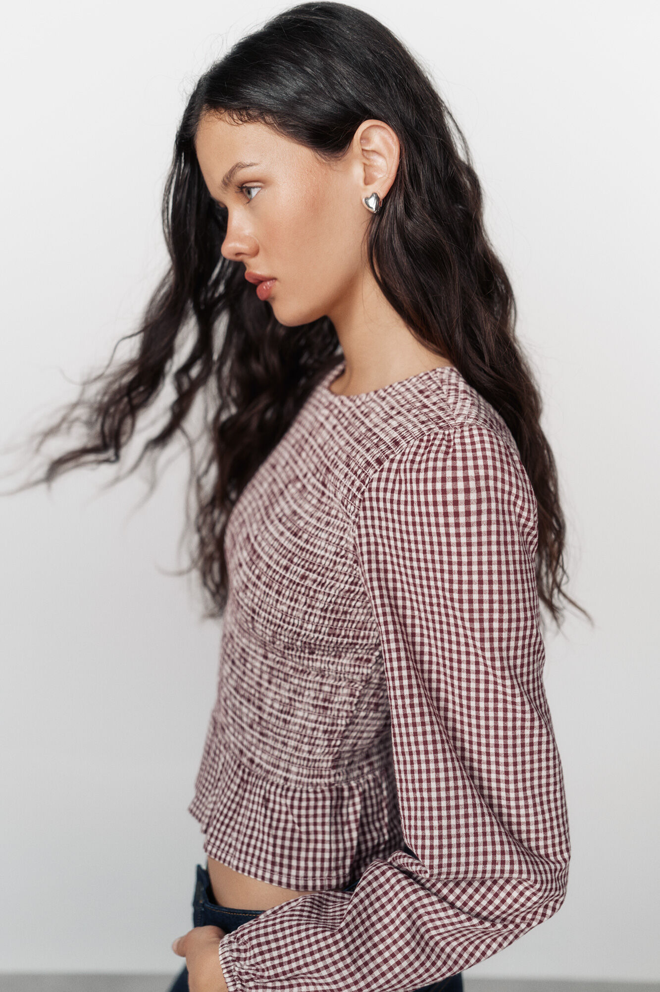 High Spirits Blusa Plaidie p&uacute;rpura