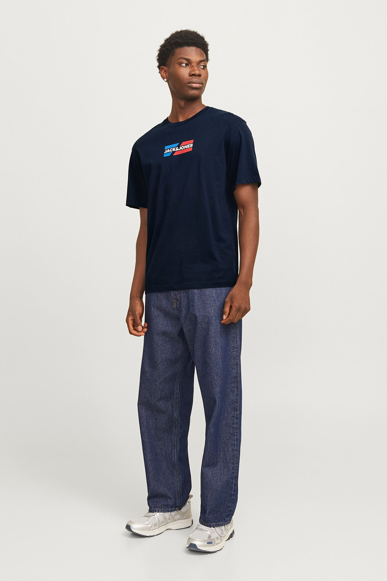 Jack & Jones Playera con logo frontal marino