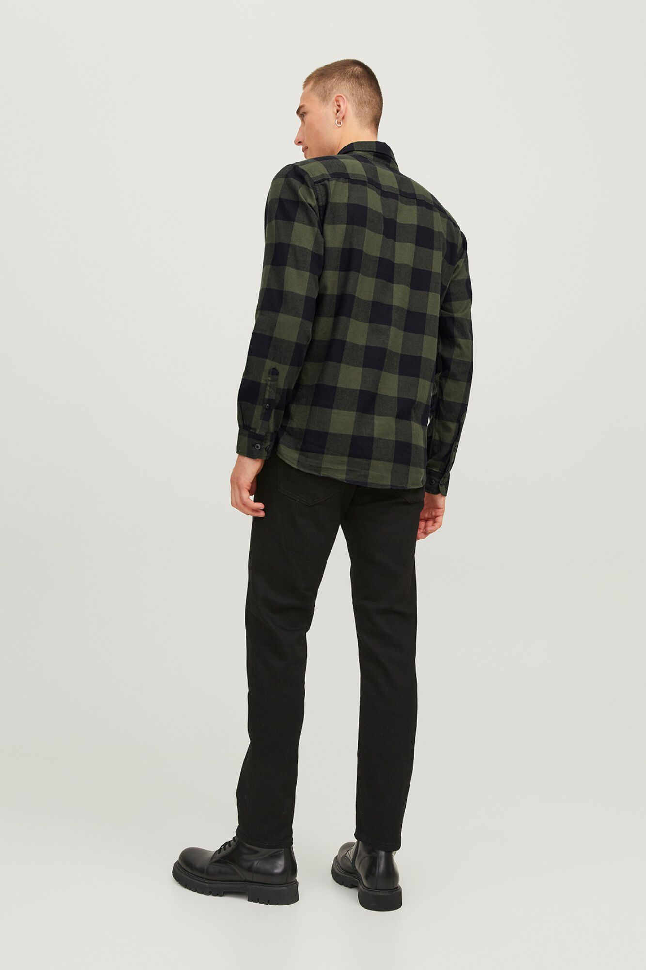 Jack & Jones Camisa slim a cuadros verde