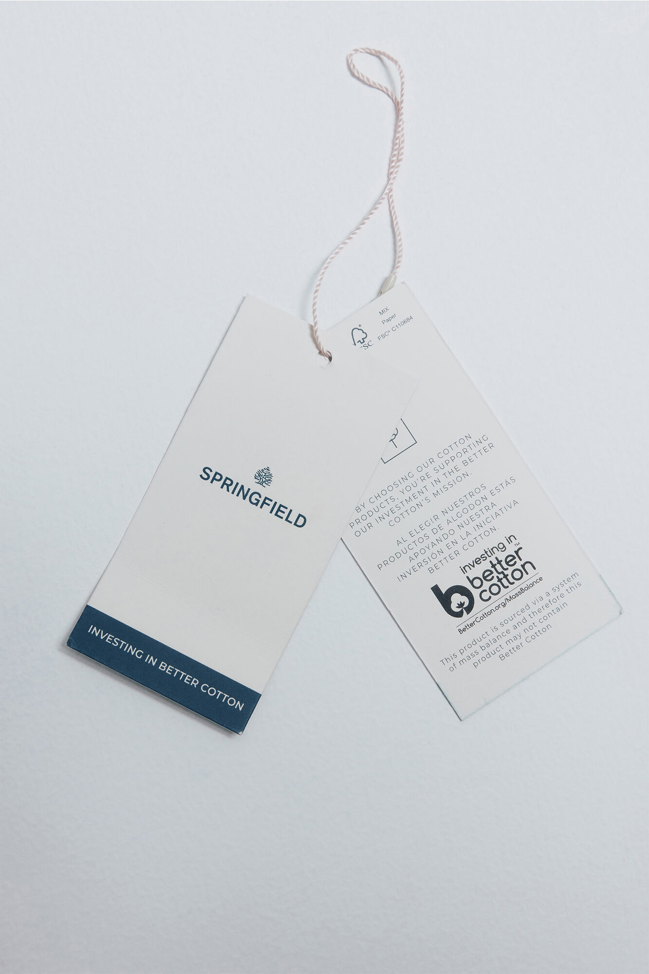 Springfield Camisa algod&oacute;n slub cuadros azul indigo