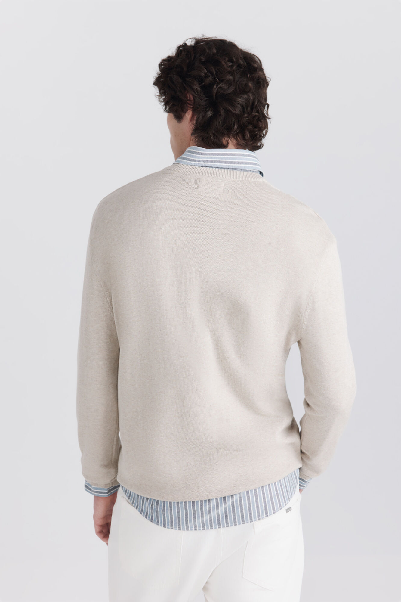 Springfield Jersey b&aacute;sico cuello pico caf&eacute;