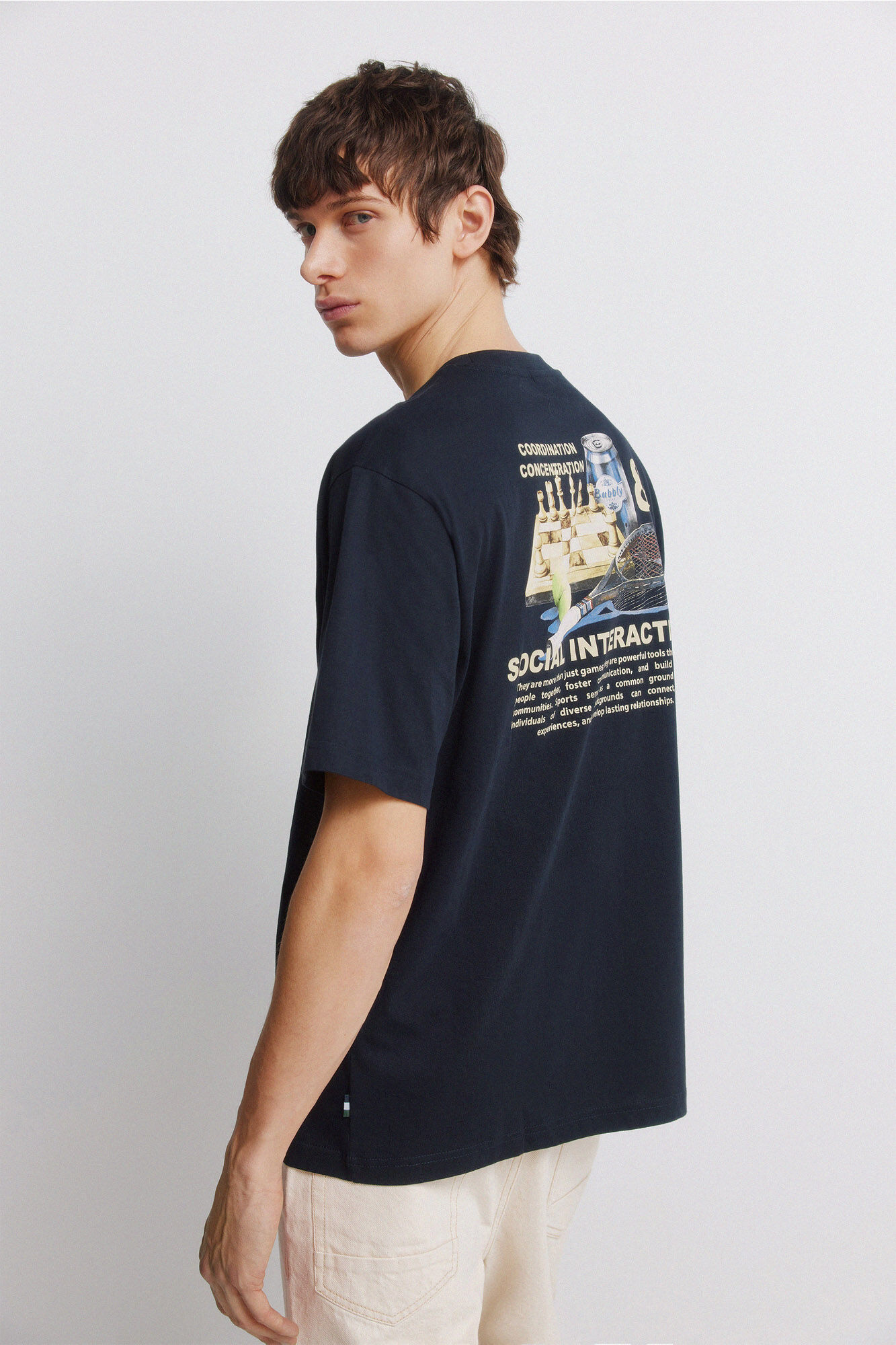 Springfield Playera interacci&oacute;n social azul