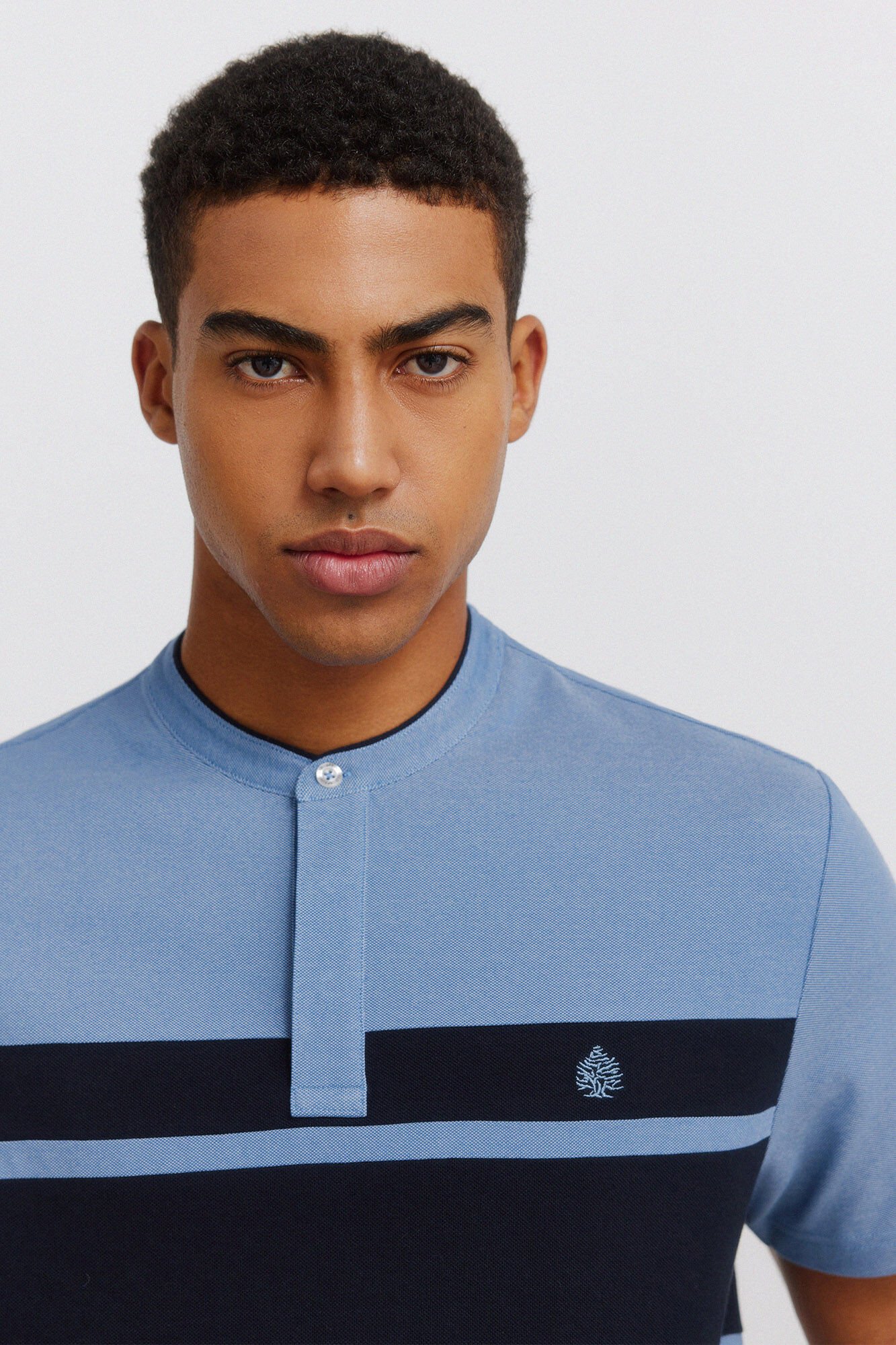 Springfield Polo de piqu&eacute; cuello mao bloque de color slim fit