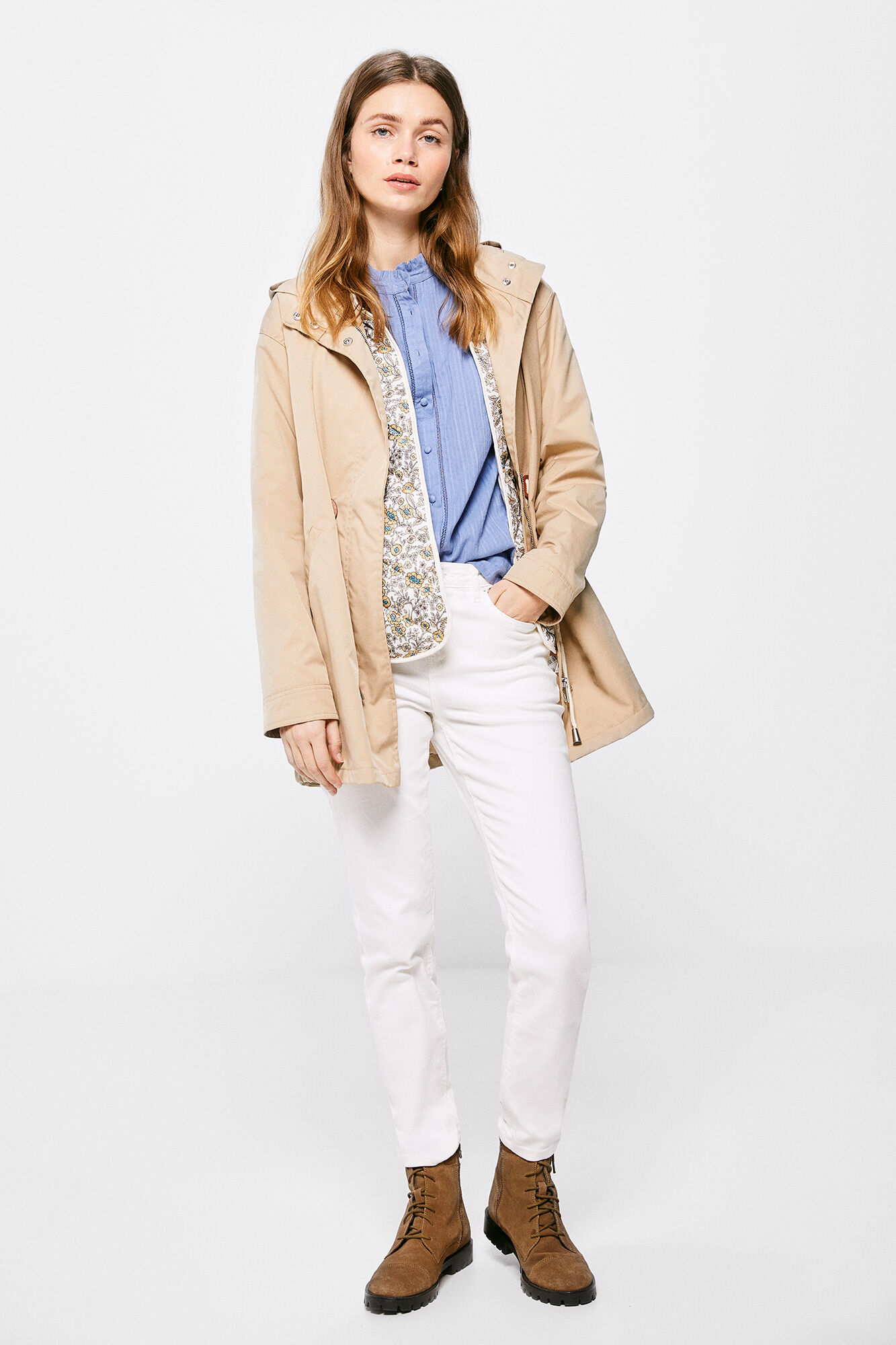 Springfield Parka Algod&oacute;n Desmontable beige