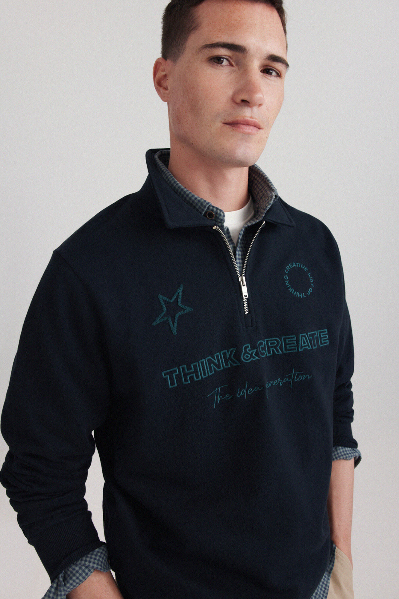 Springfield Sudadera polo think & create azul