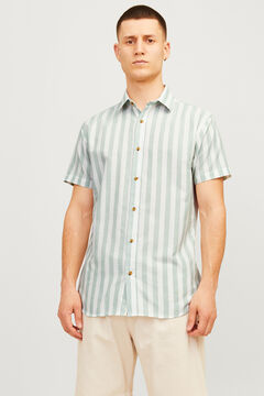 Springfield Camisa oxford slim fit manga corta verde