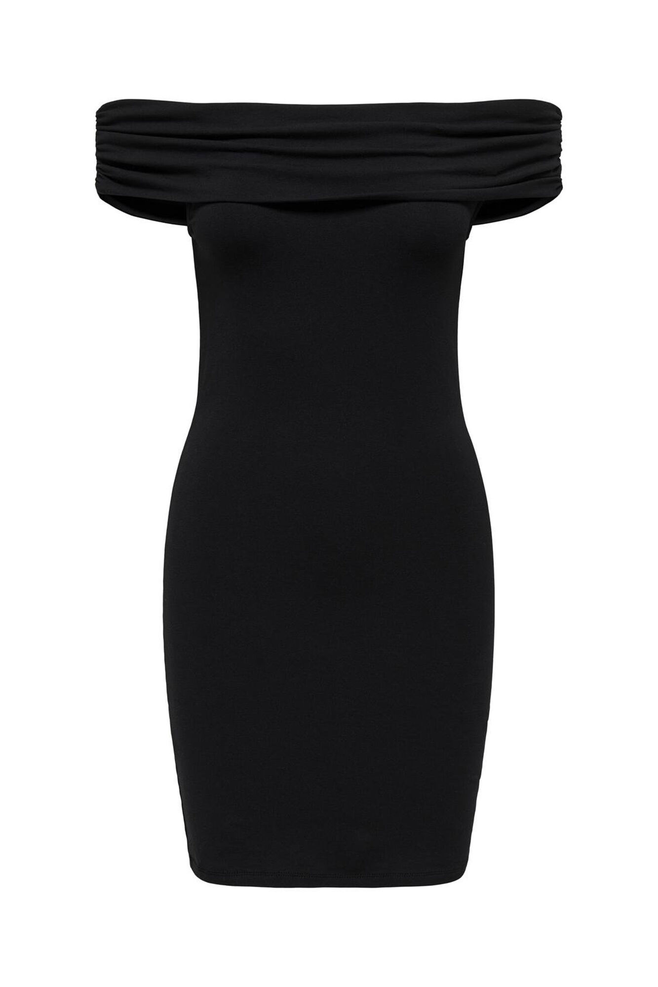 Only Vestido corto hombros descubiertos negro