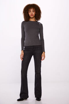 Springfield Playera botones sisa gris