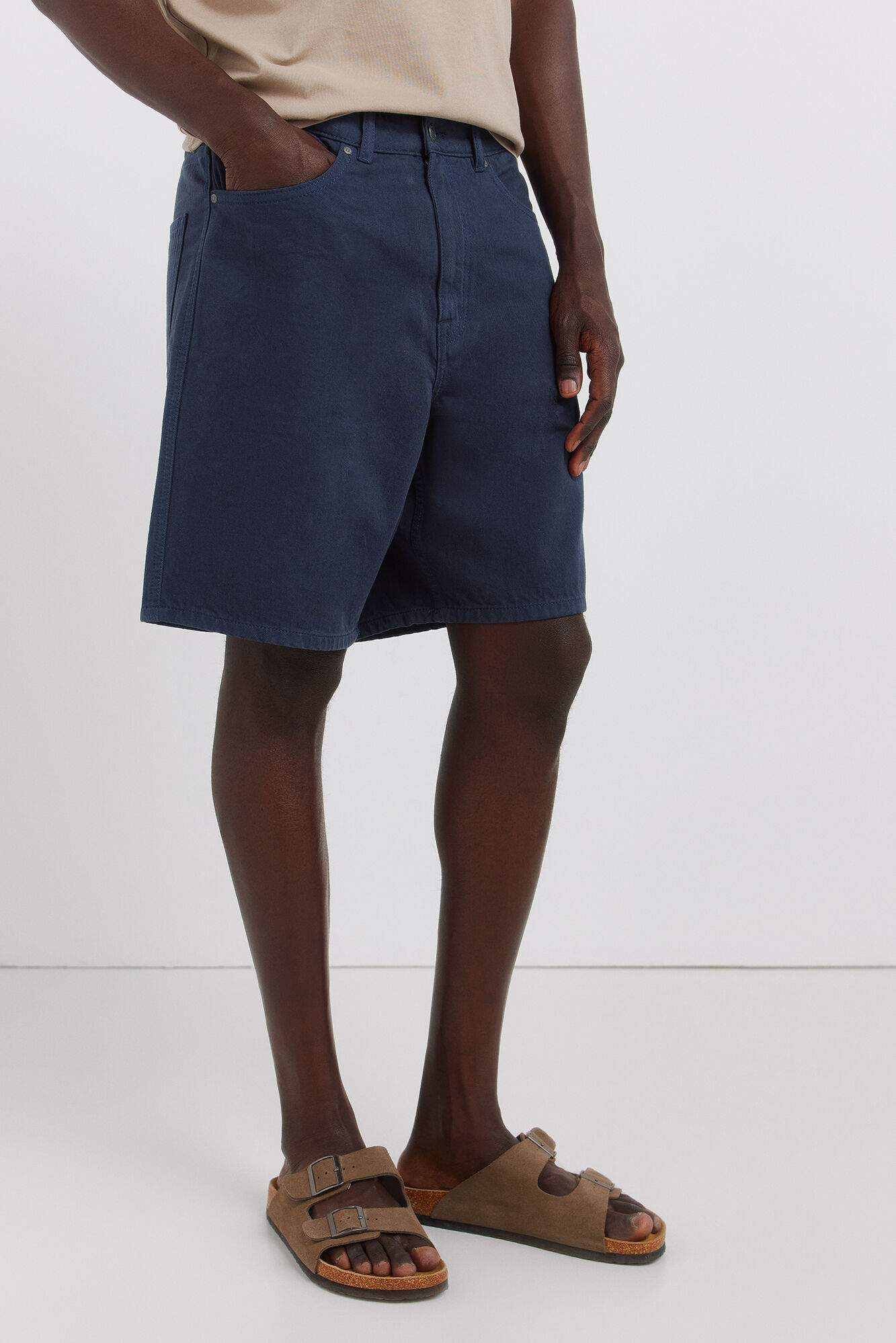 Springfield Bermudas de 5 bolsillos lavado straight fit azulado