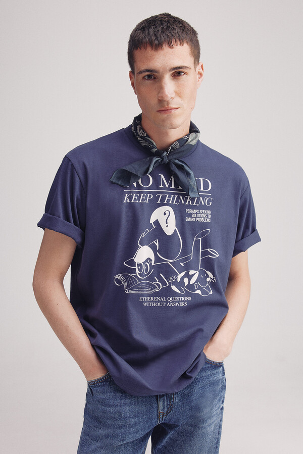 Springfield Playera no mind azulado