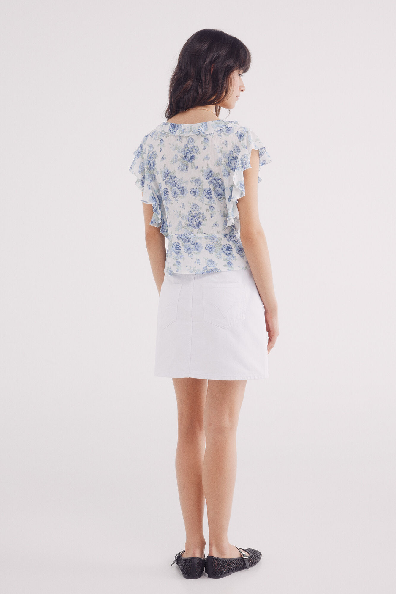 Springfield Falda vaquera corta blanca natural