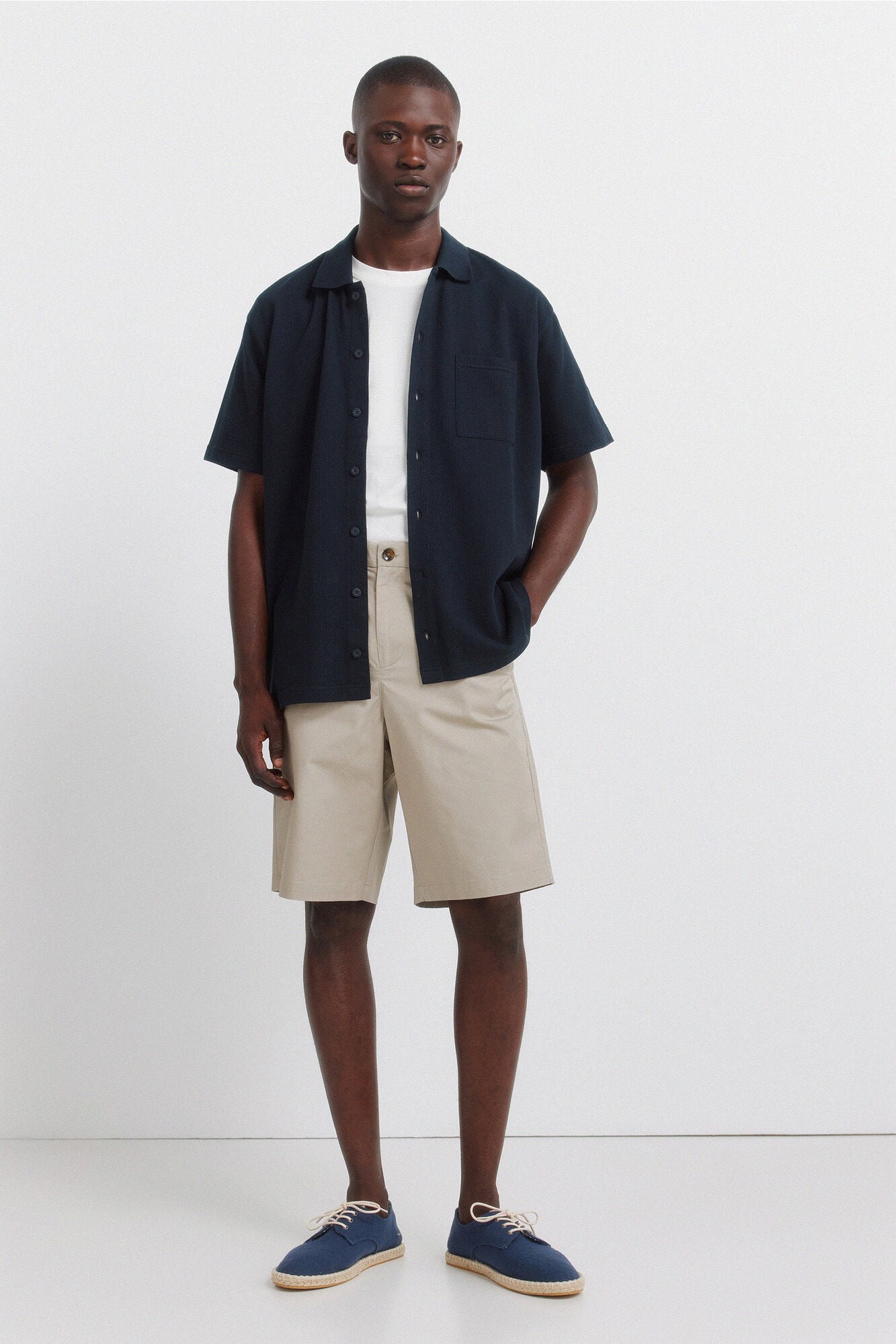 Springfield Polo camisero de bolsillo regular fit azul