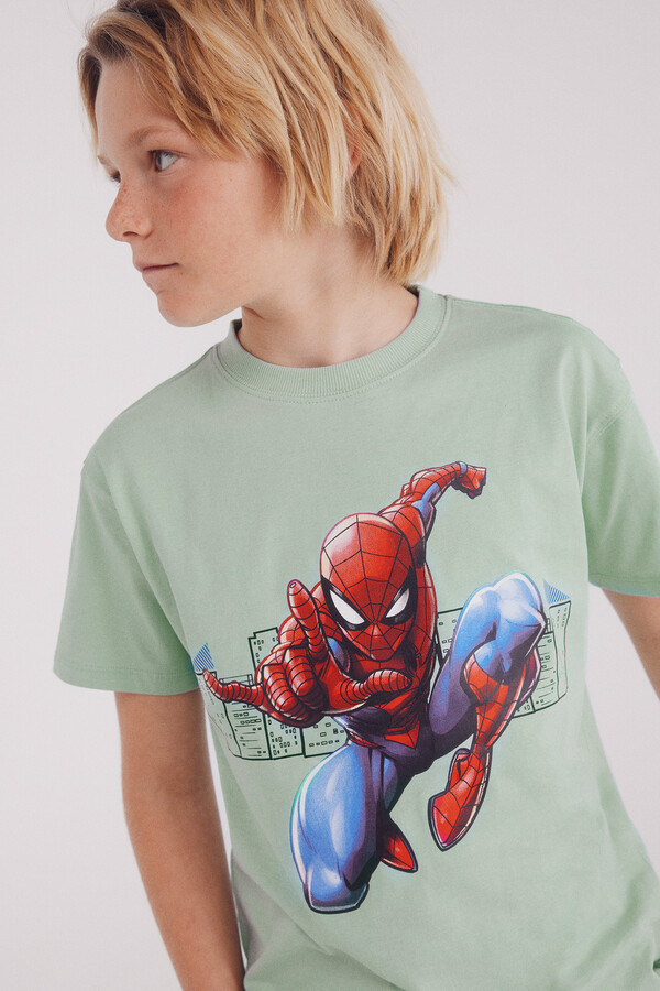 Springfield Kids Playera Spiderman niño verde