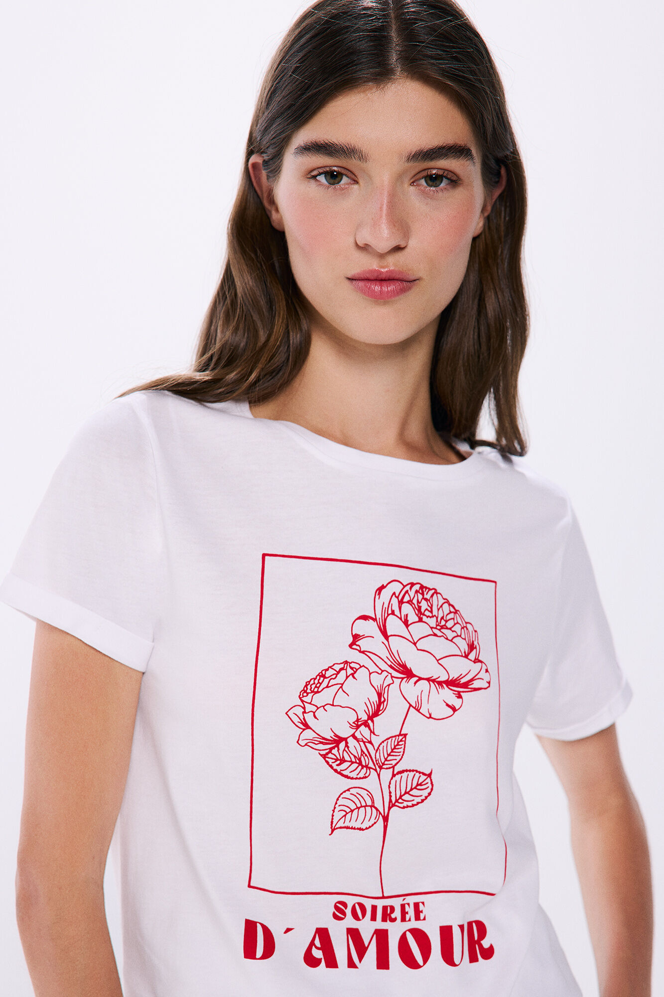 Springfield Playera gr&aacute;fica algod&oacute;n manga vuelta natural