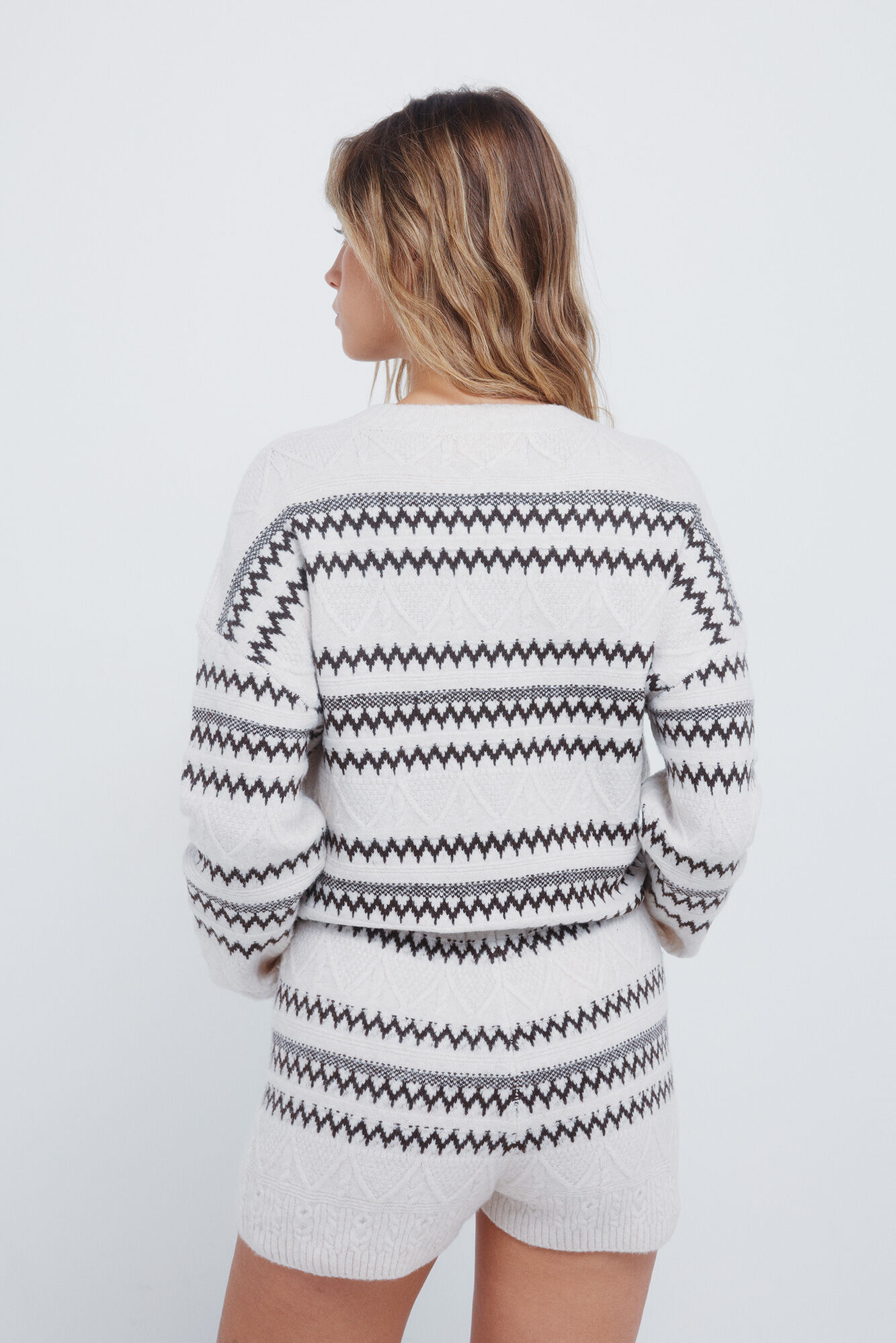 Springfield Pantalones cortos de tejido jacquard caf&eacute;