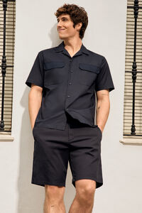 Springfield Camisa manga corta bowling popel&iacute;n bolsillo