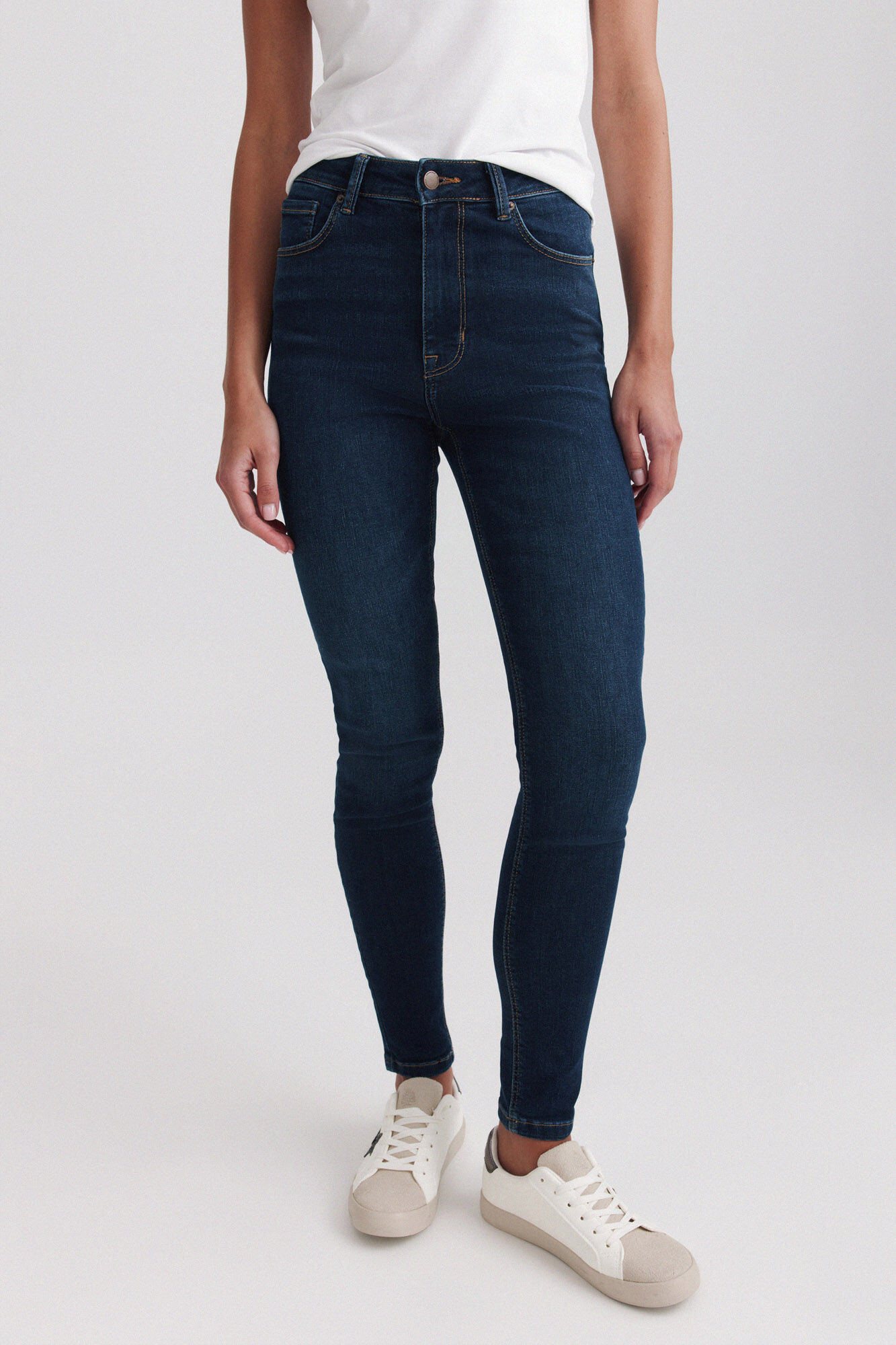 Springfield Jeans skinny de tiro alto azul