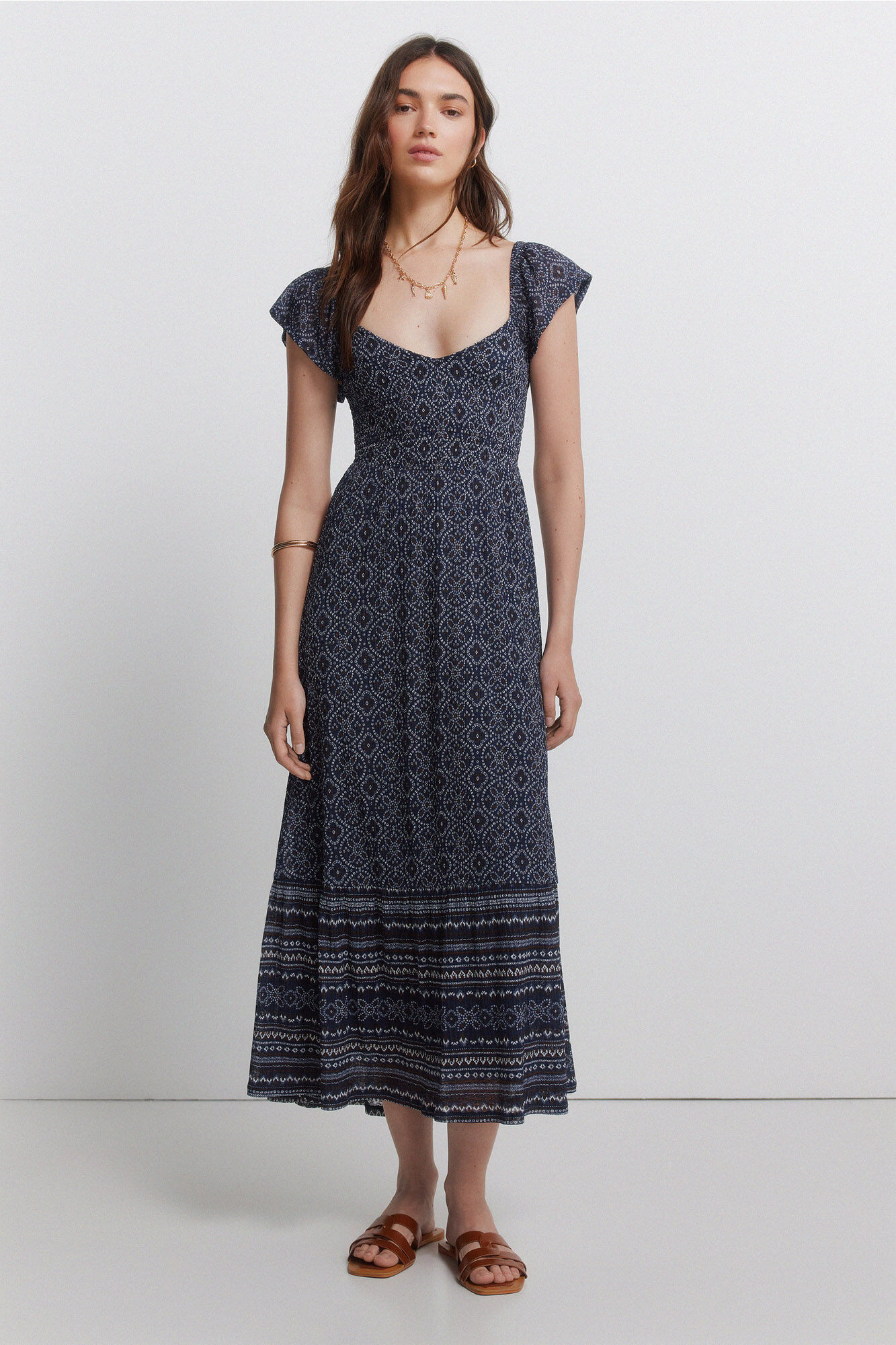 Springfield Vestido estampado con volantes