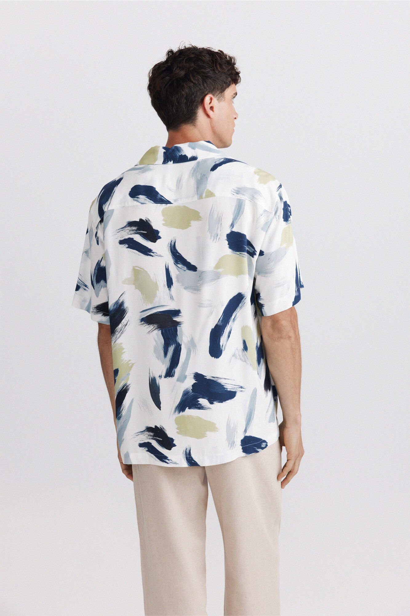 Springfield Camisa bowling estampada khaki