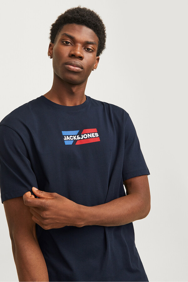 Jack & Jones Playera regular fit logo marino