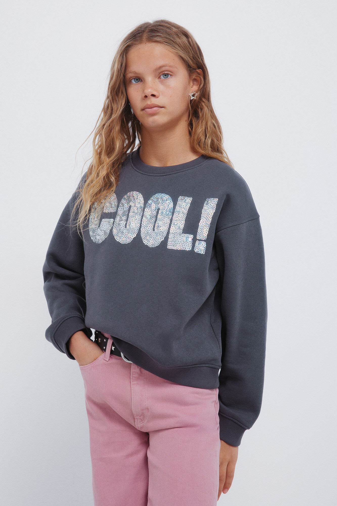 Springfield Kids Sudadera de chica cool gris
