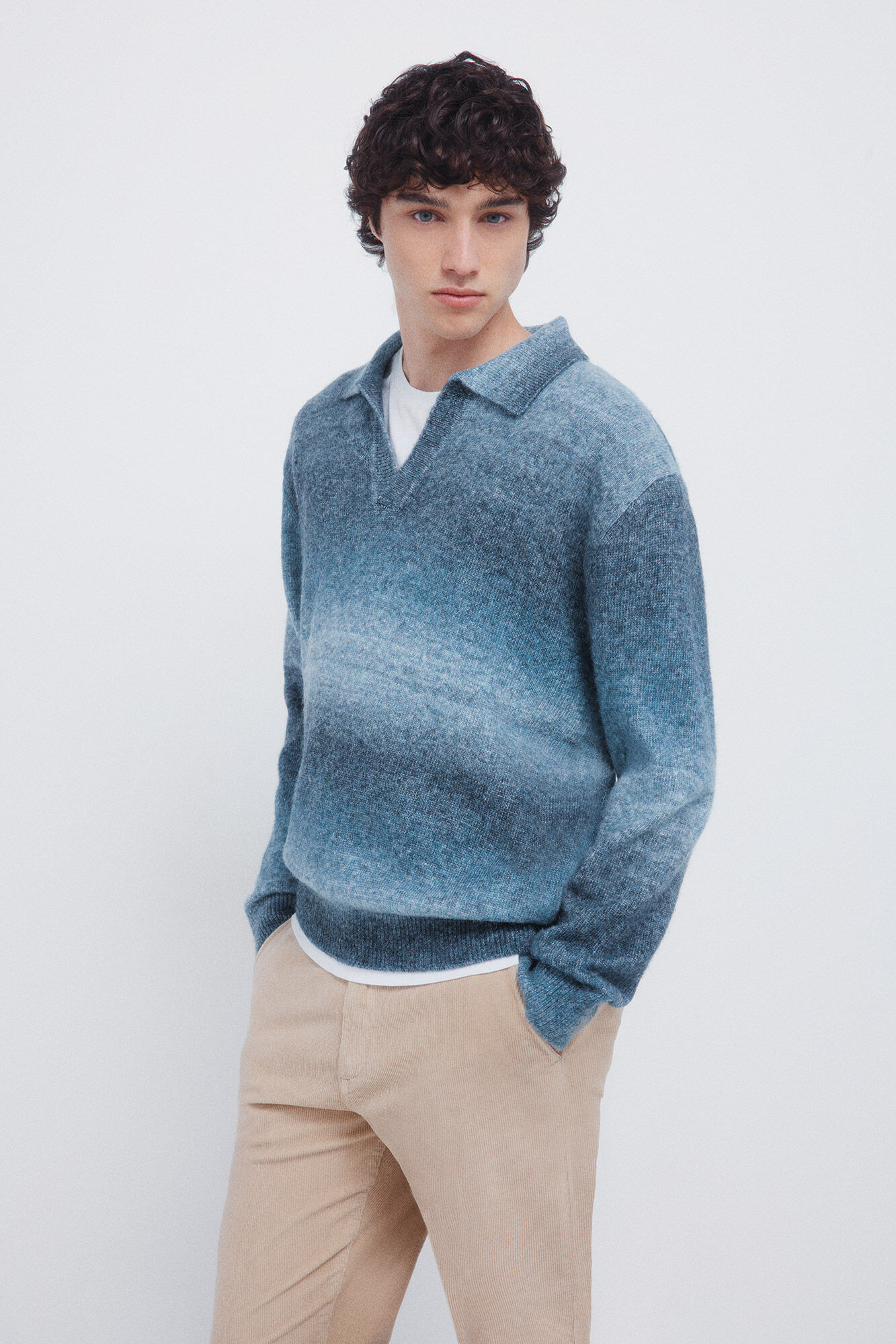 Springfield Pana chinos de pana lavada, c&oacute;modos y de corte entallado beige