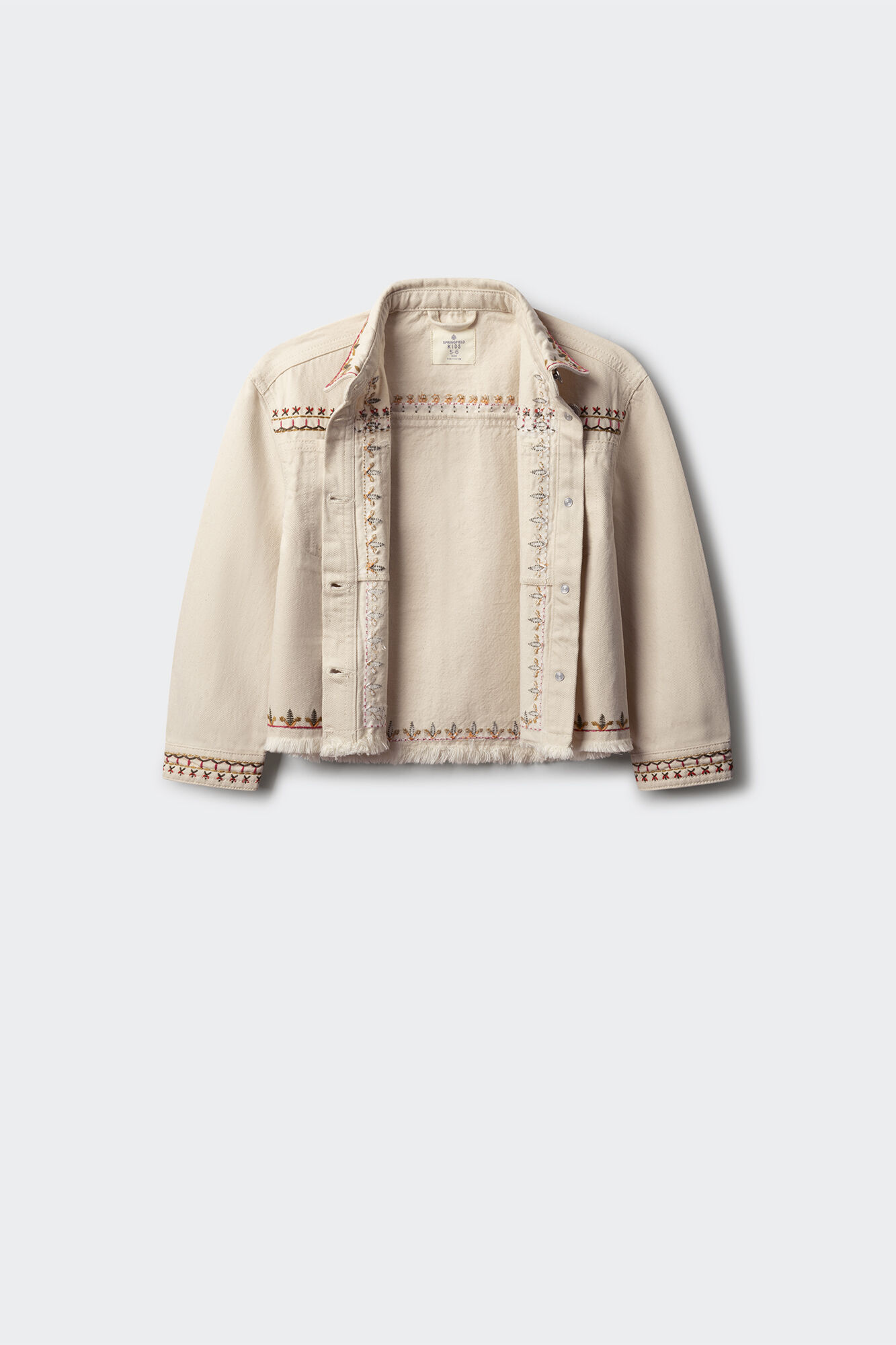 Springfield Kids Chamarra bordados ni&ntilde;a blanco