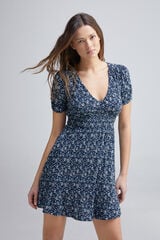 Springfield Vestido corto estampado gomas marino