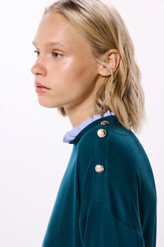 Springfield Playera cuello combinado verde