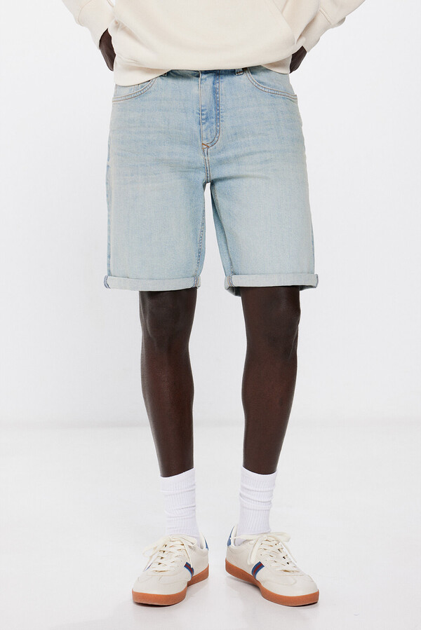 Springfield Bermuda denim slim turquesa