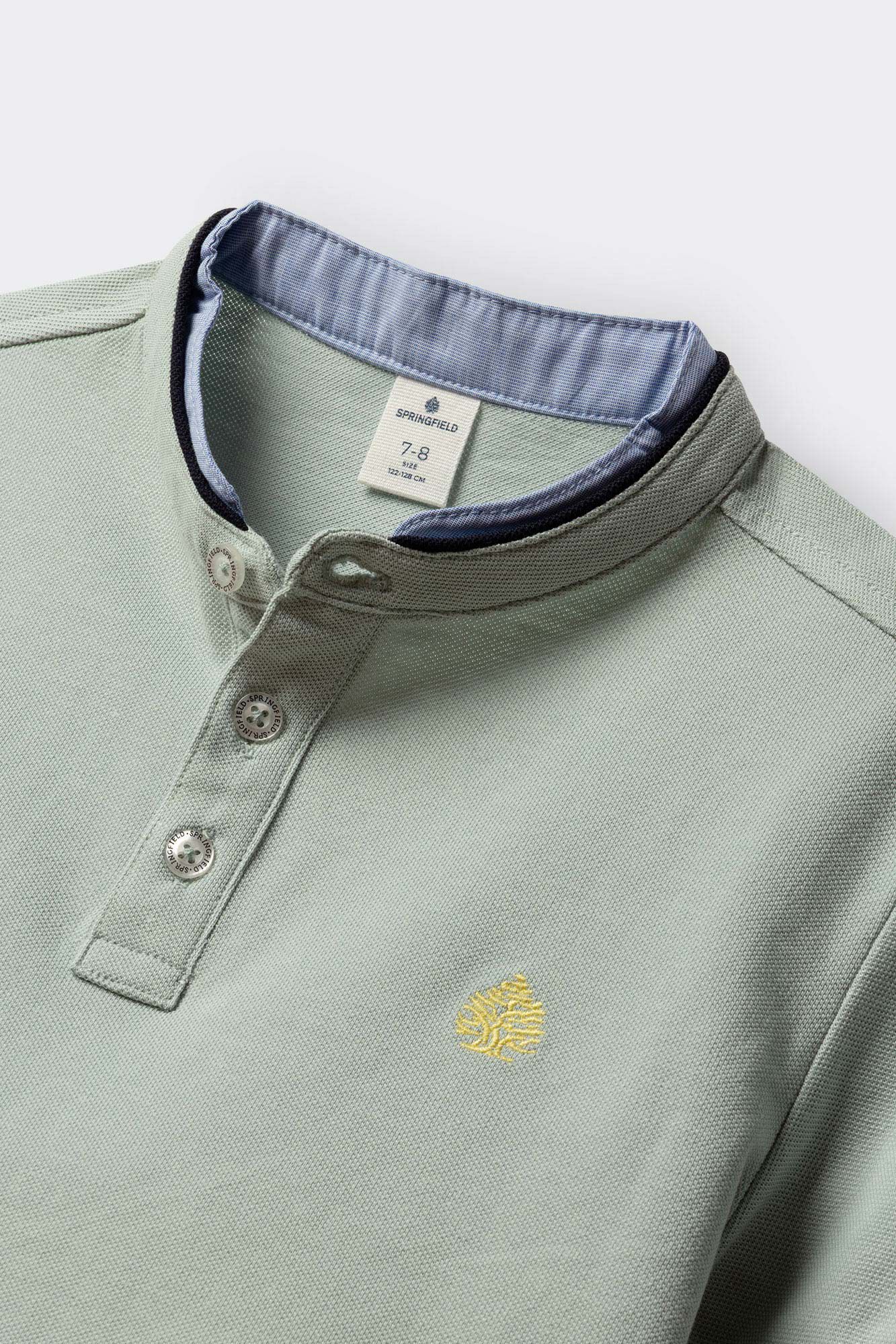Springfield Kids Polo cuello mao de chambray para ni&ntilde;o verde