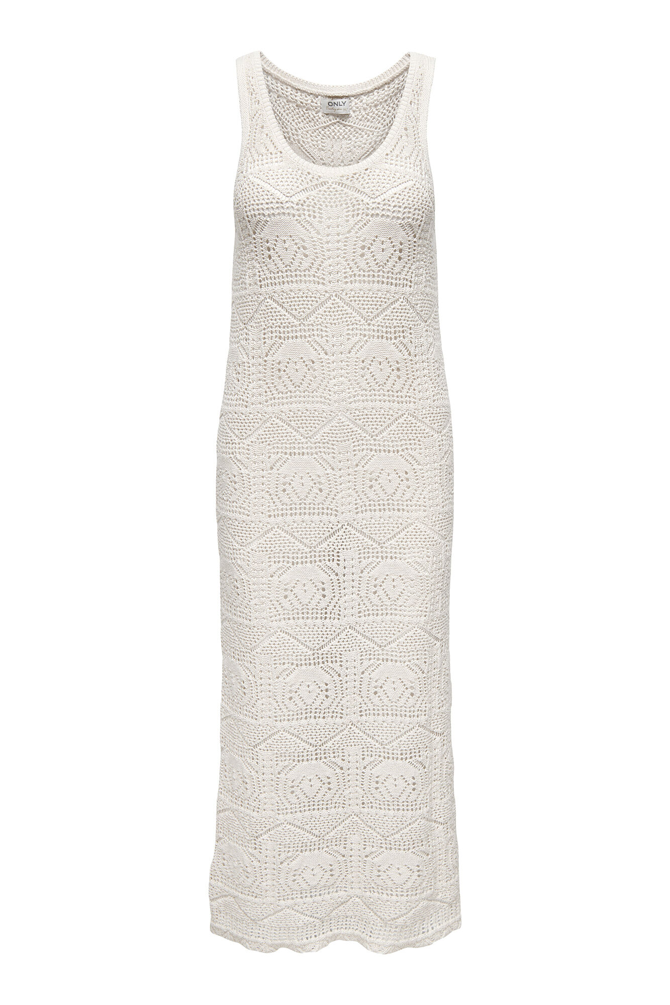 Only Vestido largo crochet natural