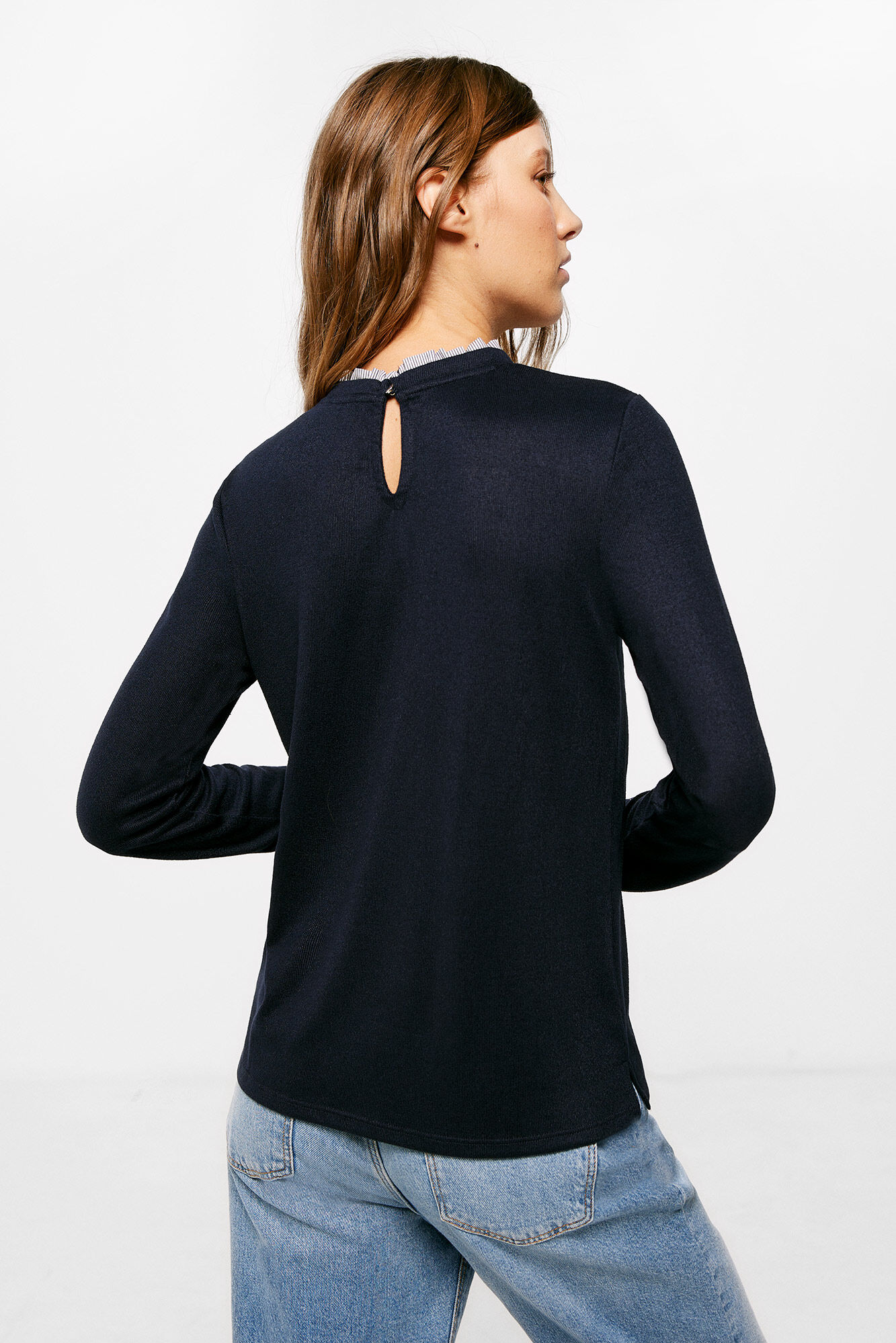 Springfield Playera Cuello Bimateria marino
