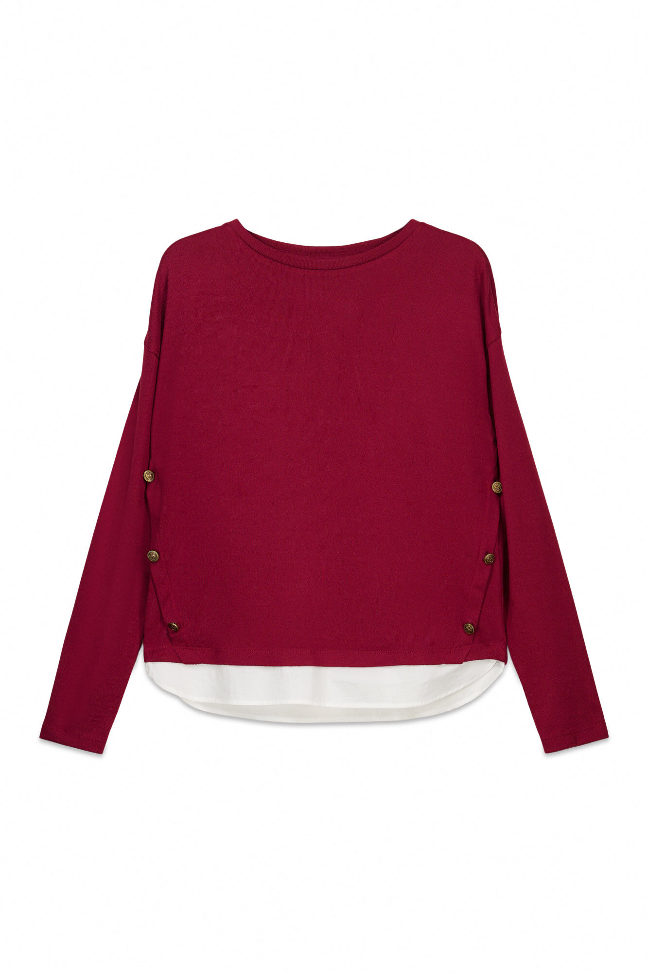 Springfield Playera combinada con botones laterales p&uacute;rpura