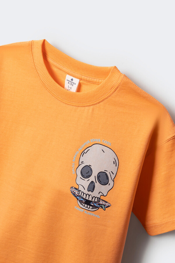 Springfield Kids Camiseta calavera niño naranja