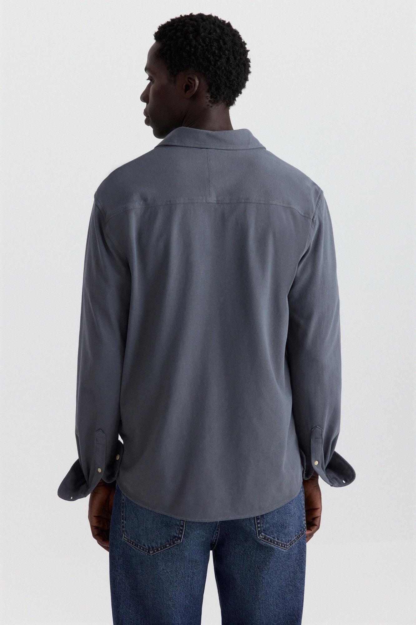 Springfield Camisa de piqu&eacute; azul indigo