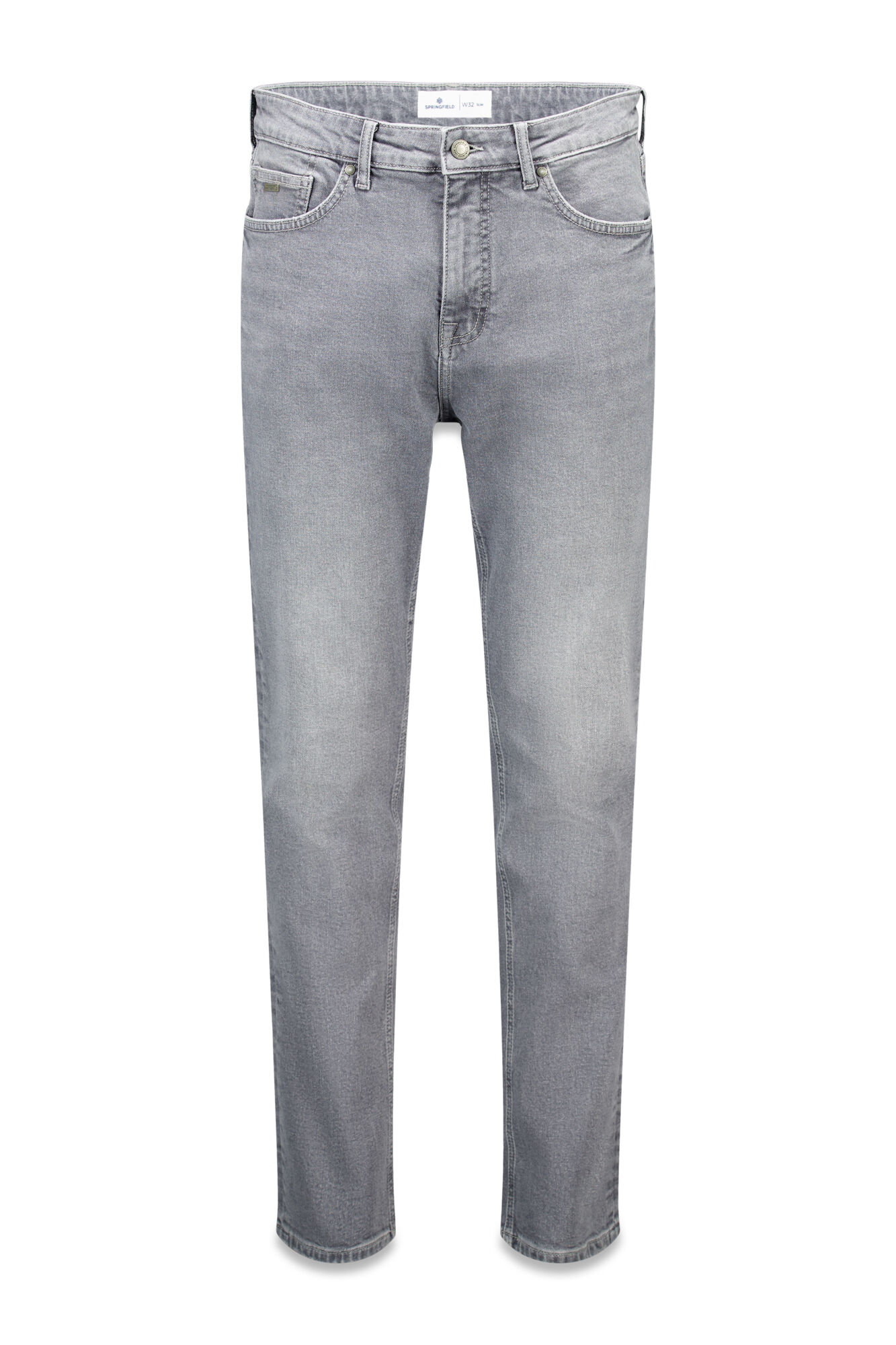 Springfield Jeans grises de lavado medio y corte entallado gris