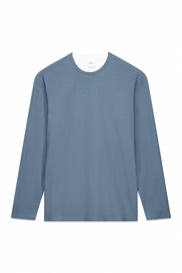 Springfield Camiseta doble tejido waffle azul