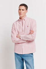 Springfield Camisa oxford a rayas sin arrugas rojo