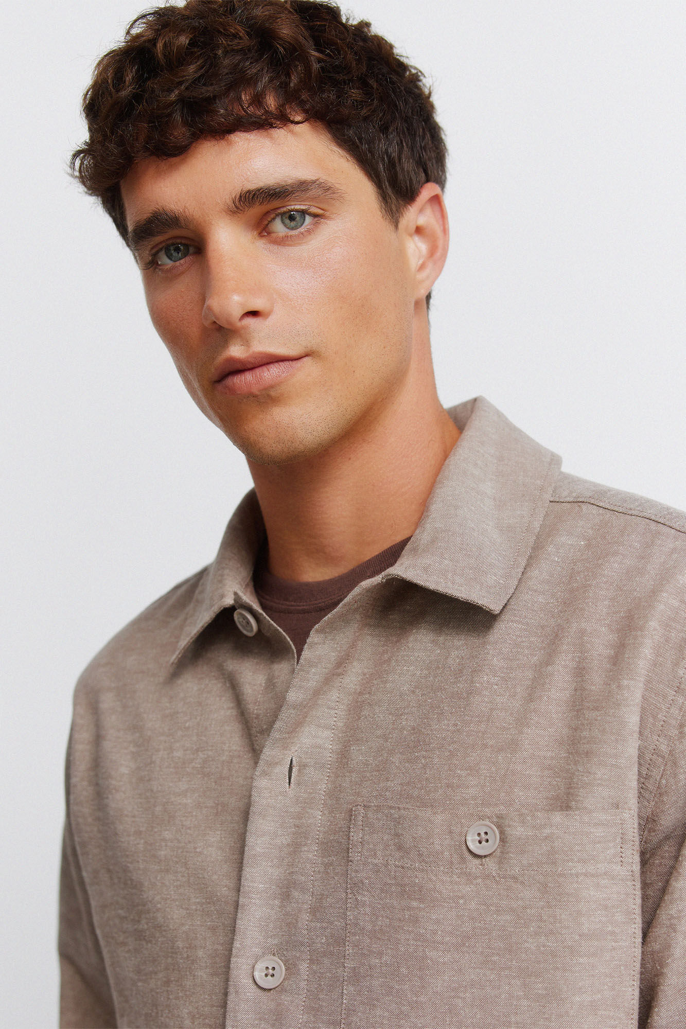 Springfield Sobrecamisa de lino con bolsillo