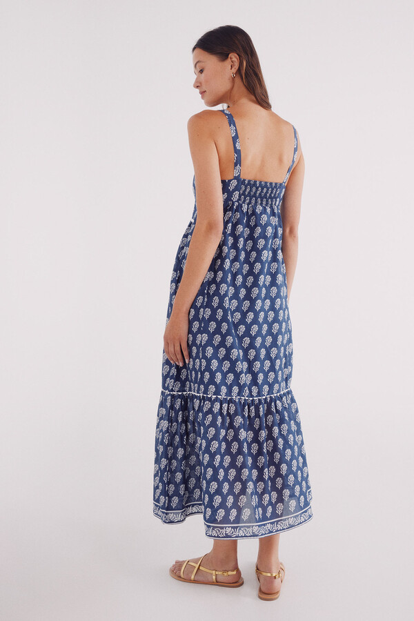 Springfield Vestido midi estampado paisley turquesa