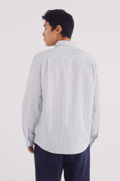 Springfield Camisa lino rayas marfil