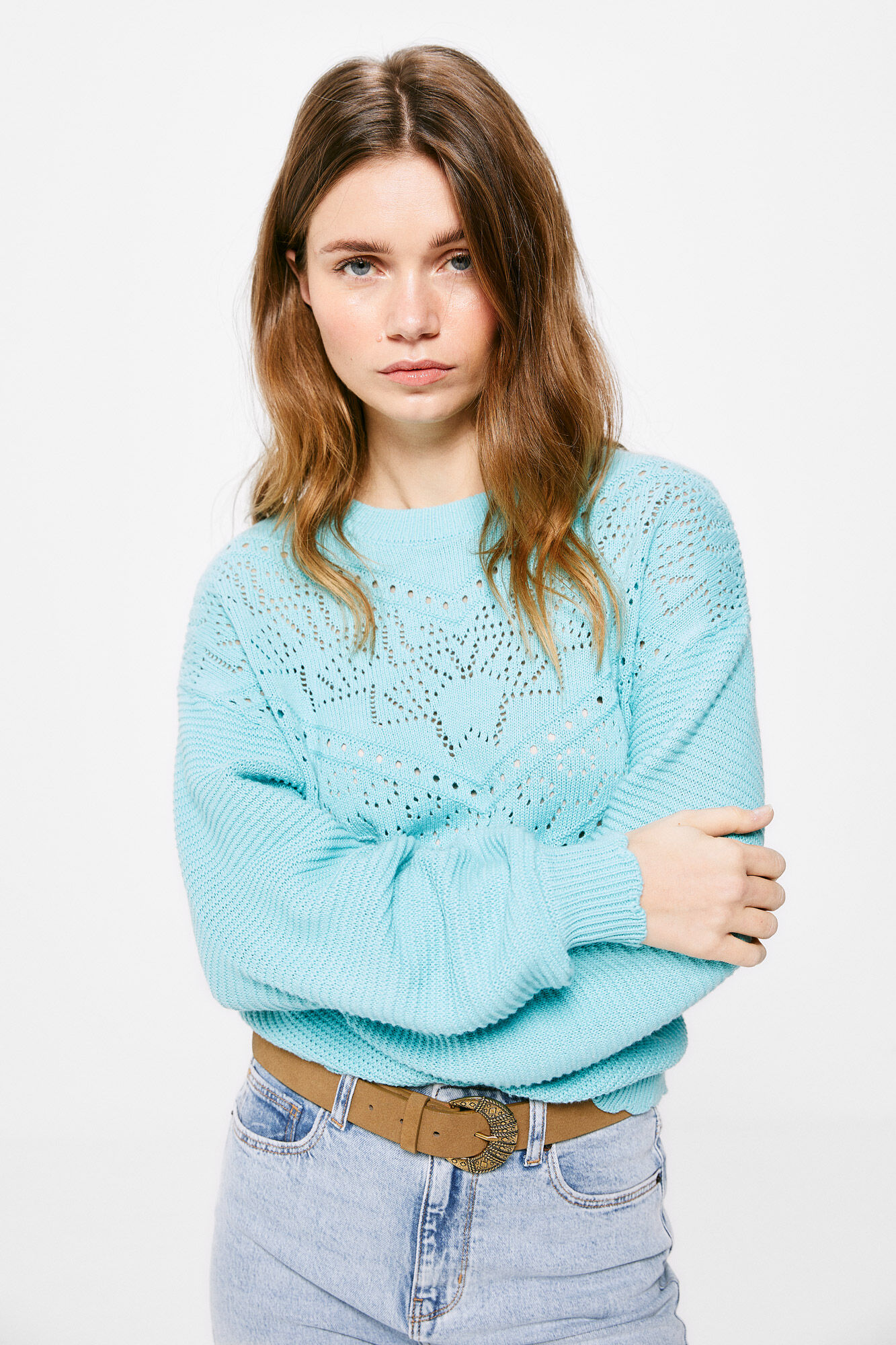 Springfield Su&eacute;ter Estructura Calados Algod&oacute;n